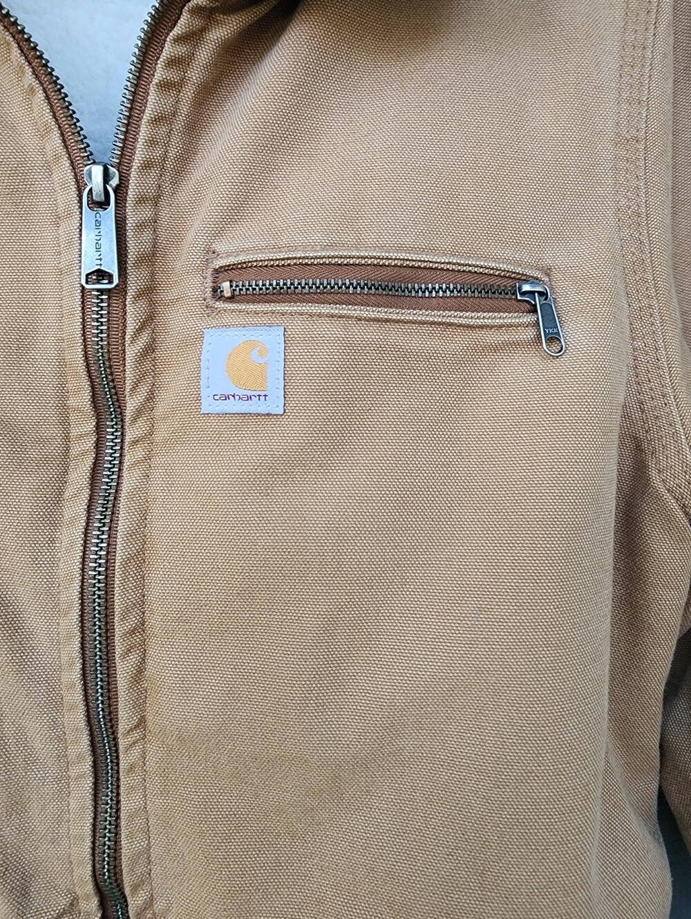 Carhartt Weathered Wildwood Sherpa Jacket Brown Sz Small - Picture 3 of 10